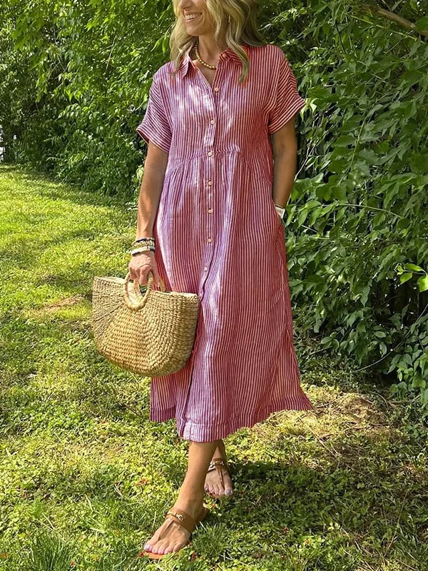 CLAIRE – ROCHIE CAMASĂ CU DUNGI FĂRĂ EFORT