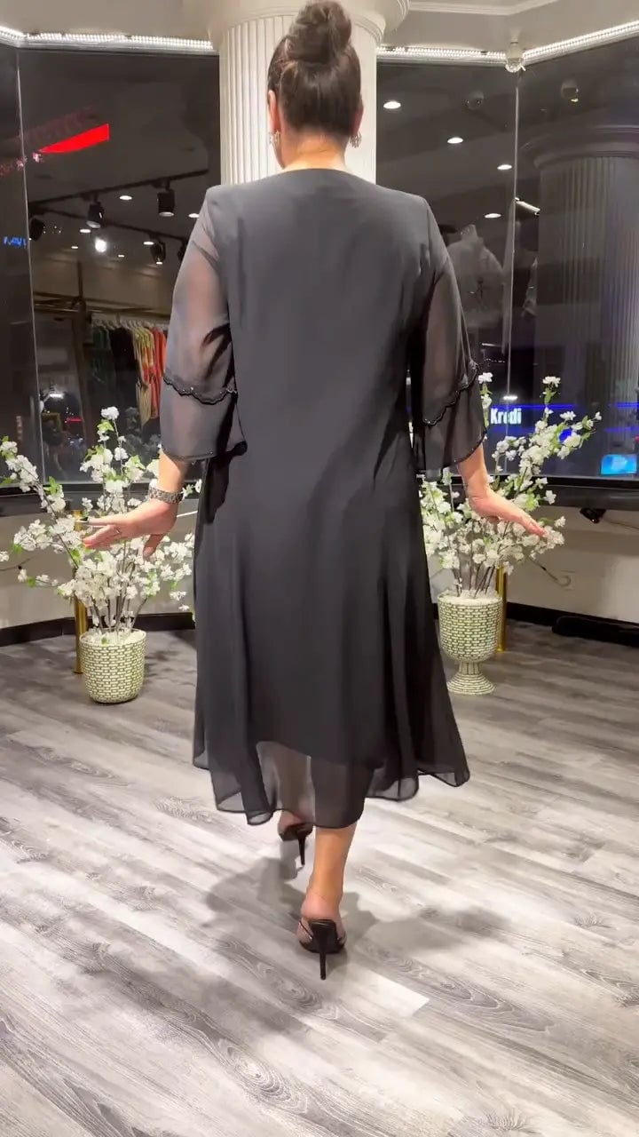 SAMARA – ROCHIE LARGĂ DIN CHIFFON DE CULOARE UNIFORMĂ PENTRU FEMEI