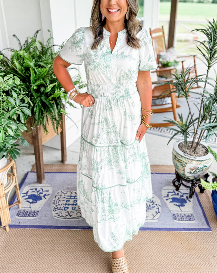 SAVANNAH – ELEGANȚĂ TIMPLESĂ ÎN ROCHIE MAXI CU VOLANE