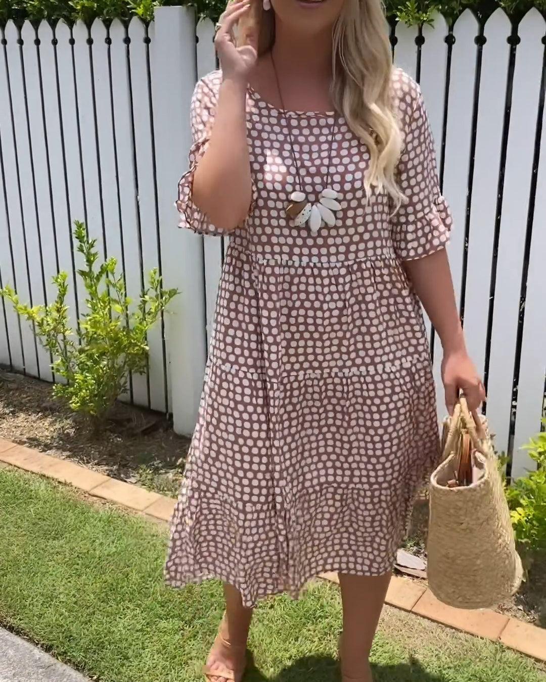 Stella - Rochie Midi de Vară cu Puncte