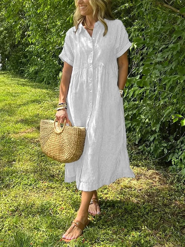 CLAIRE – ROCHIE CAMASĂ CU DUNGI FĂRĂ EFORT
