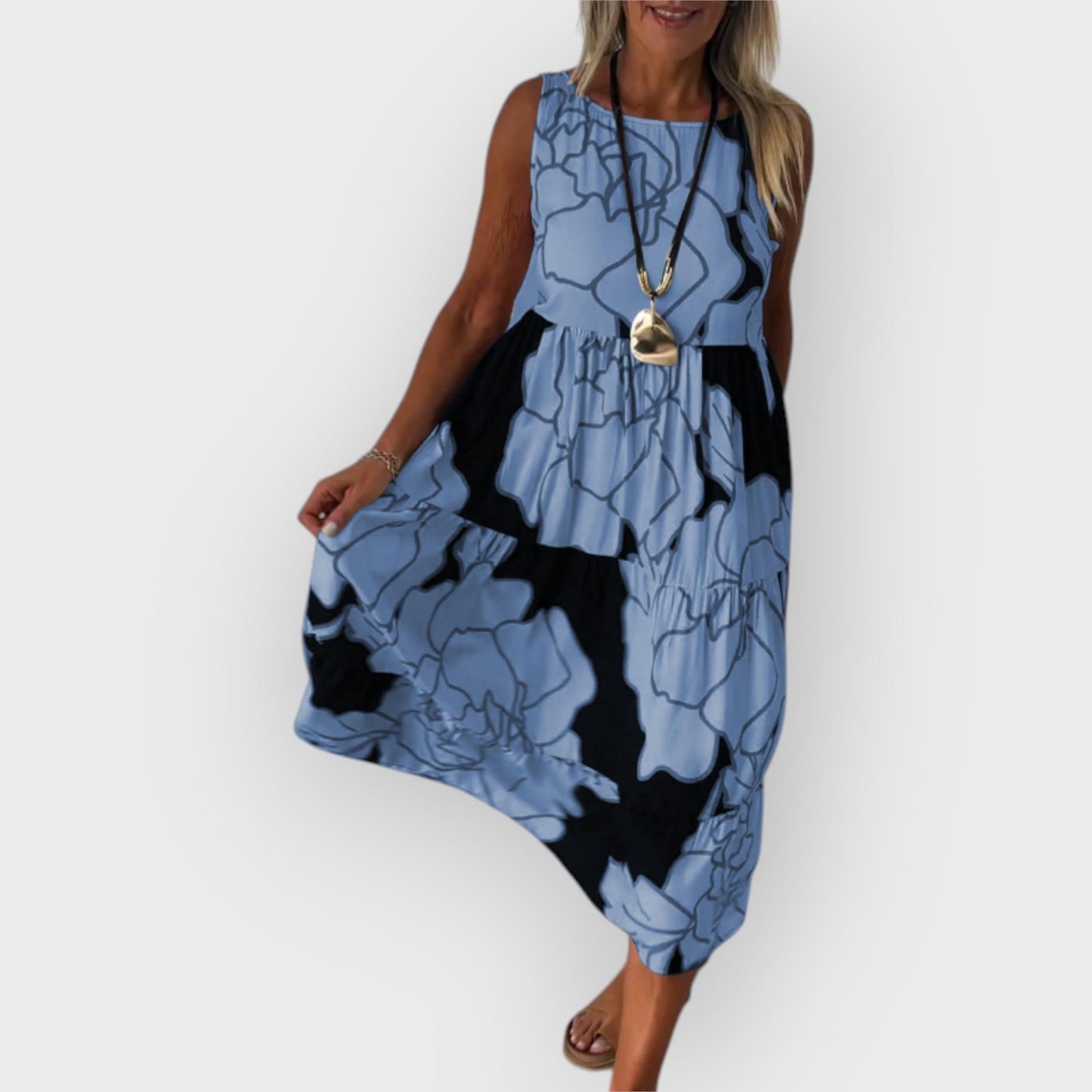 EVITA – ROCHIE FLORALĂ STILATĂ CU UMERI DESCOPERIȚI