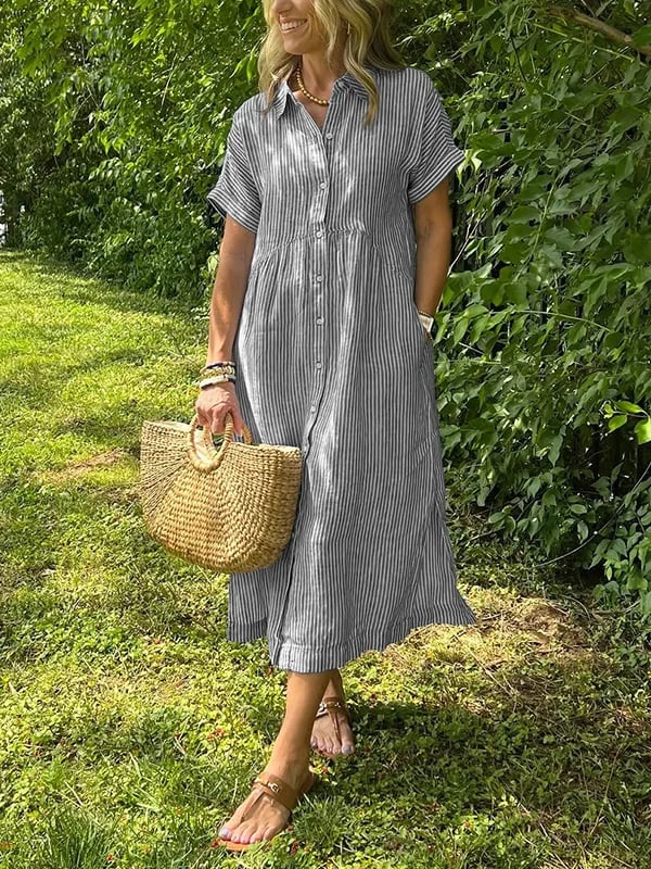 CLAIRE – ROCHIE CAMASĂ CU DUNGI FĂRĂ EFORT