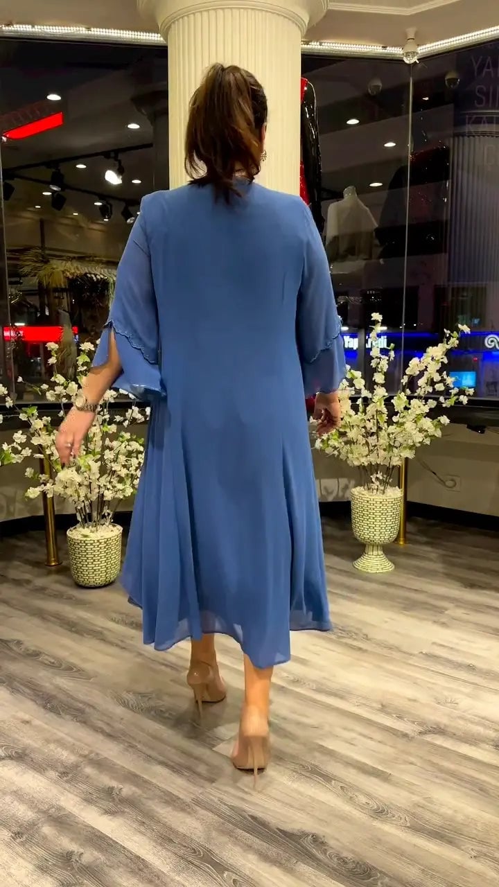 SAMARA – ROCHIE LARGĂ DIN CHIFFON DE CULOARE UNIFORMĂ PENTRU FEMEI