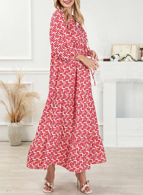 WINONA – ROCHIE MAXI GEOMETRICĂ BOHO CU MÂNECI PUFOS