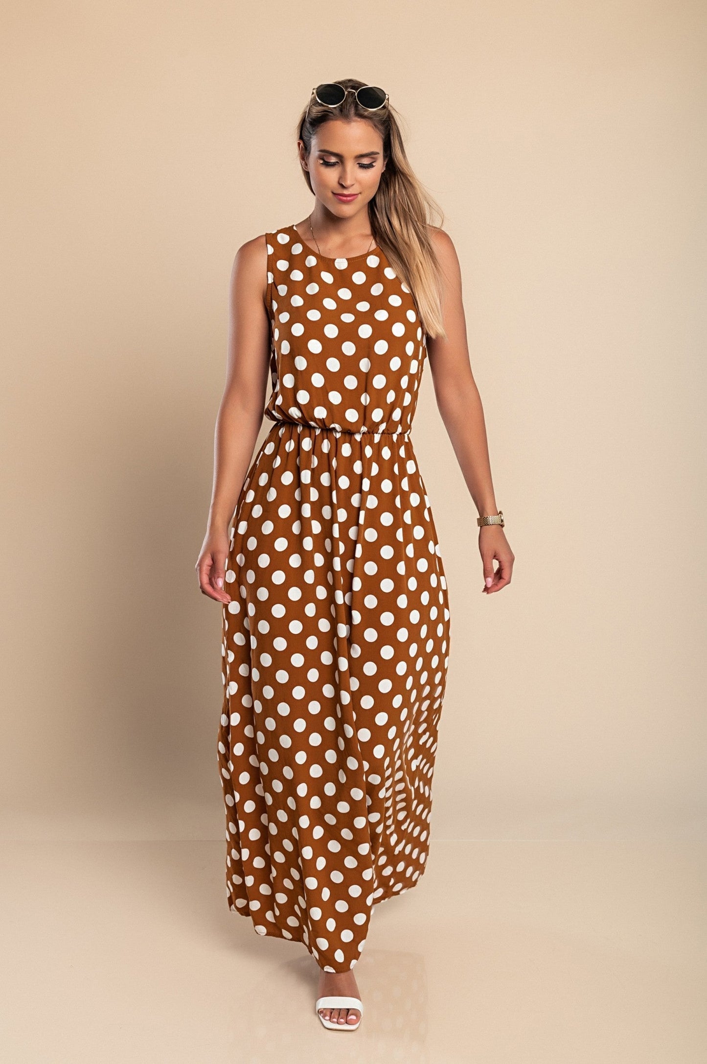 Amber | Rochie lungă cu buline