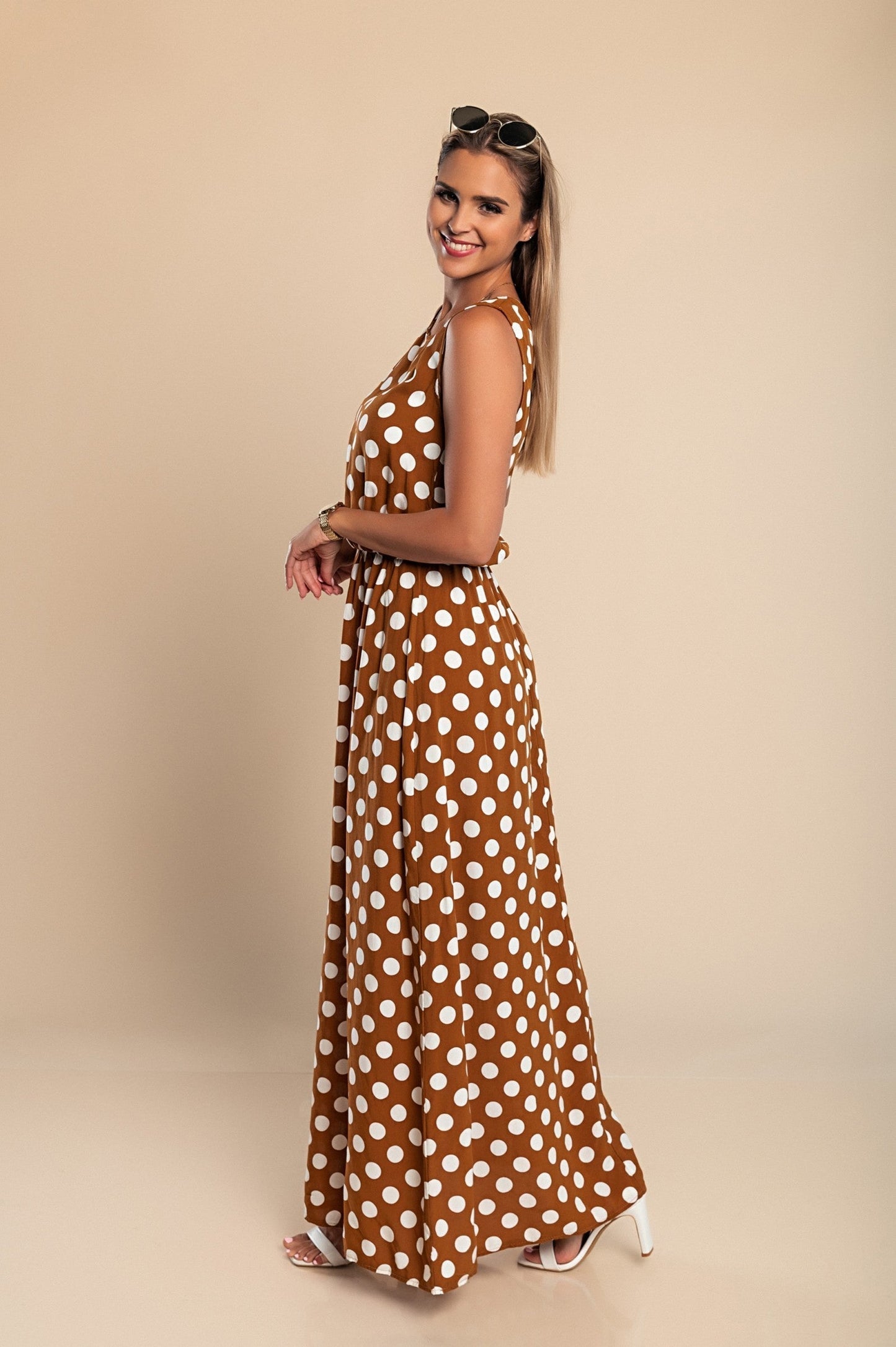 Amber | Rochie lungă cu buline