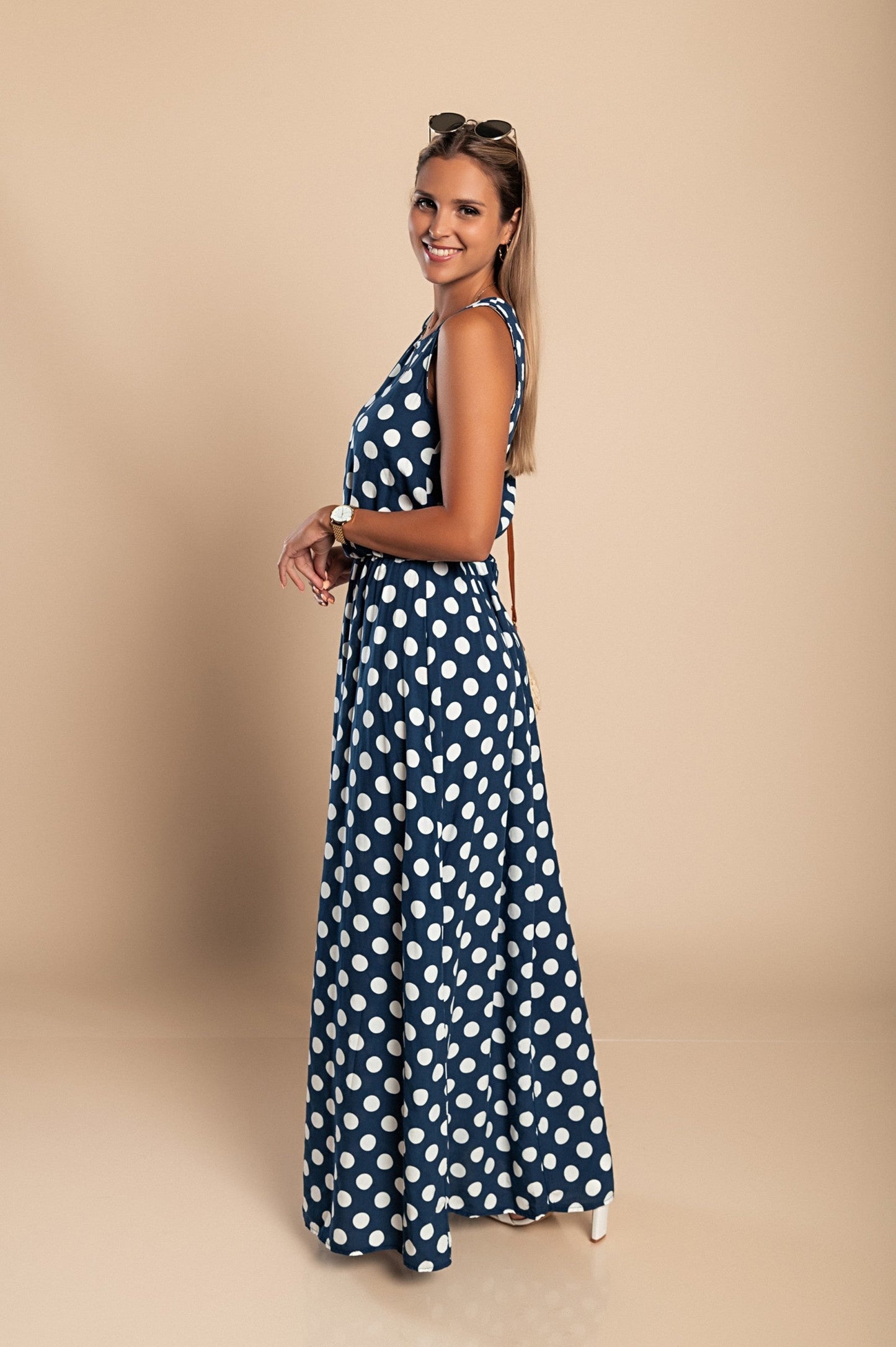 Amber | Rochie lungă cu buline