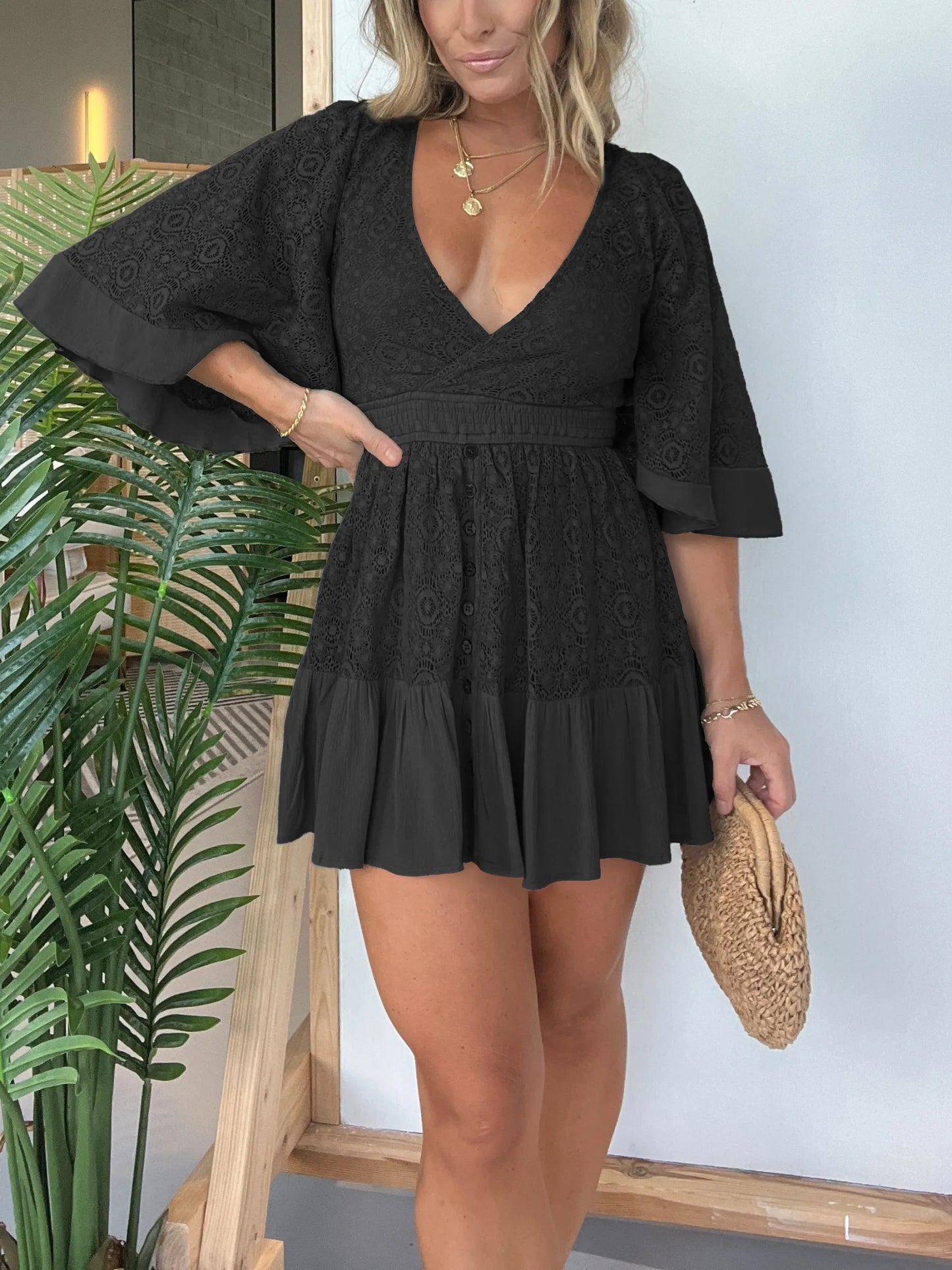 Lili - Rochie Salopetă din Dantelă Croșetată
