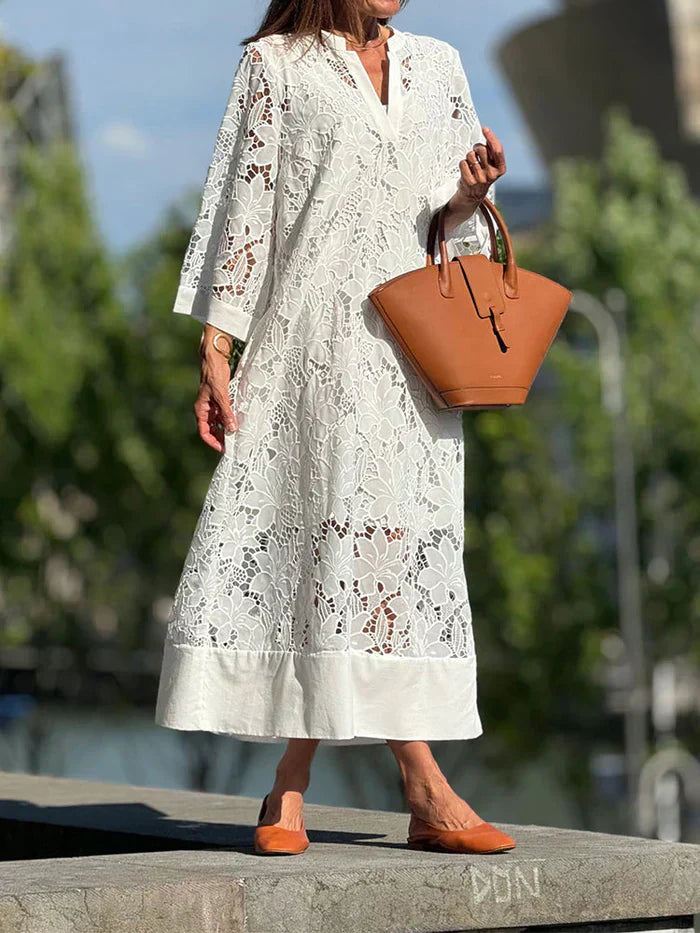 ALINA – ROCHIE ALBĂ DIN DANTELĂ ELEGANTĂ