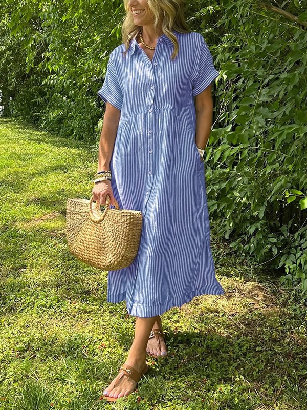 CLAIRE – ROCHIE CAMASĂ CU DUNGI FĂRĂ EFORT