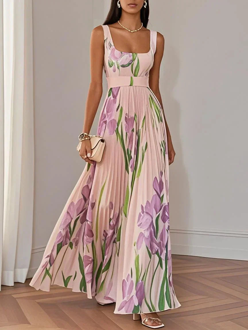 LILA – ROCHIE MAXI ELEGANTĂ CU FLORI
