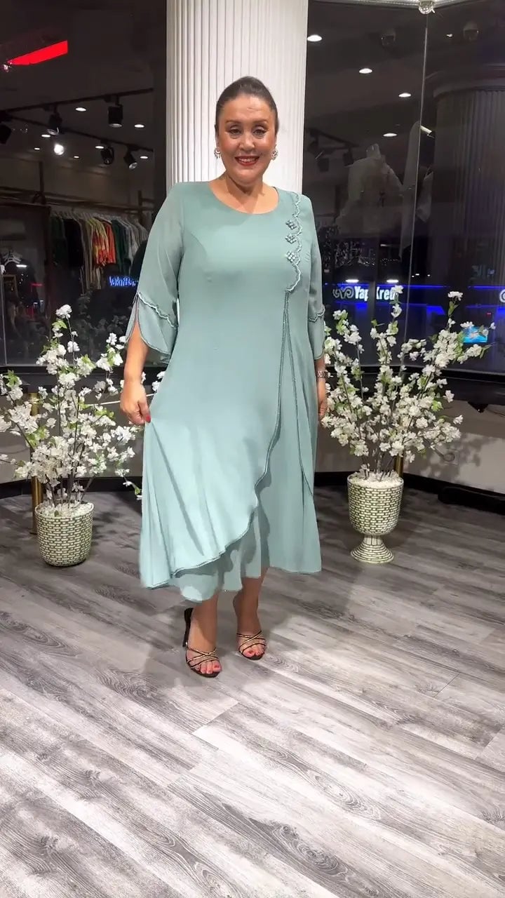 SAMARA – ROCHIE LARGĂ DIN CHIFFON DE CULOARE UNIFORMĂ PENTRU FEMEI