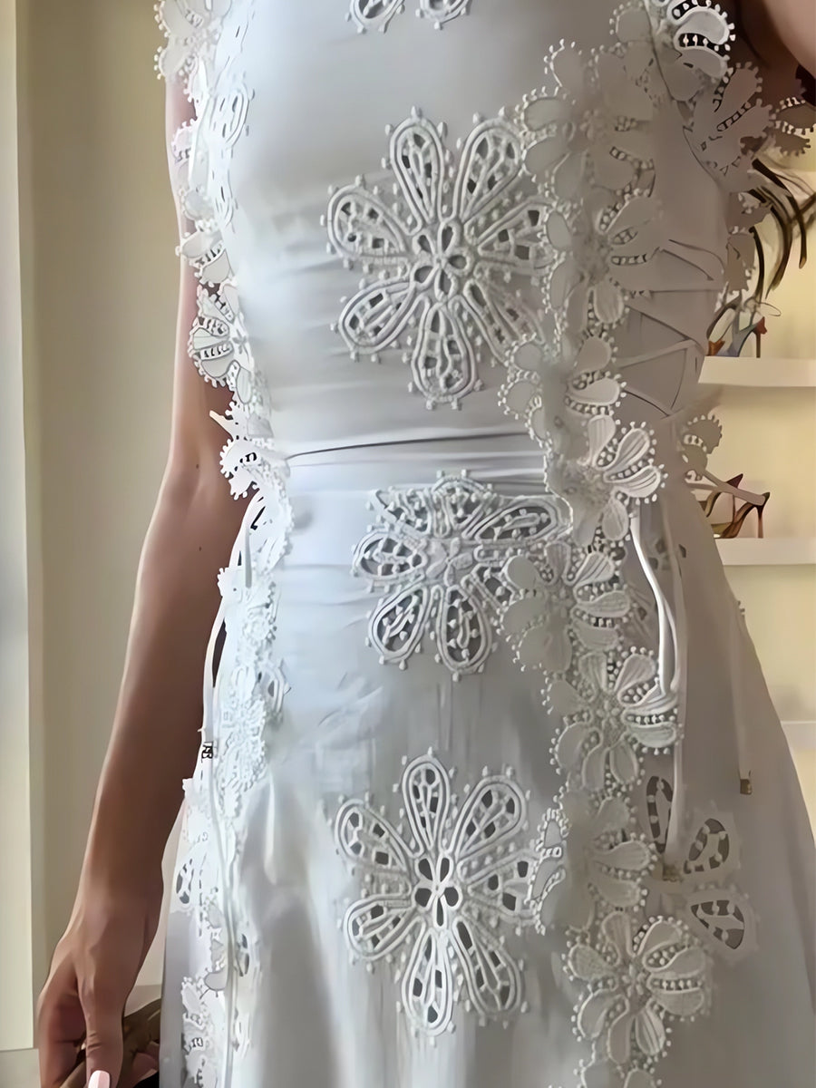 ELENA – ROCHIE MAXI BRODATĂ GARDEN WHISPER