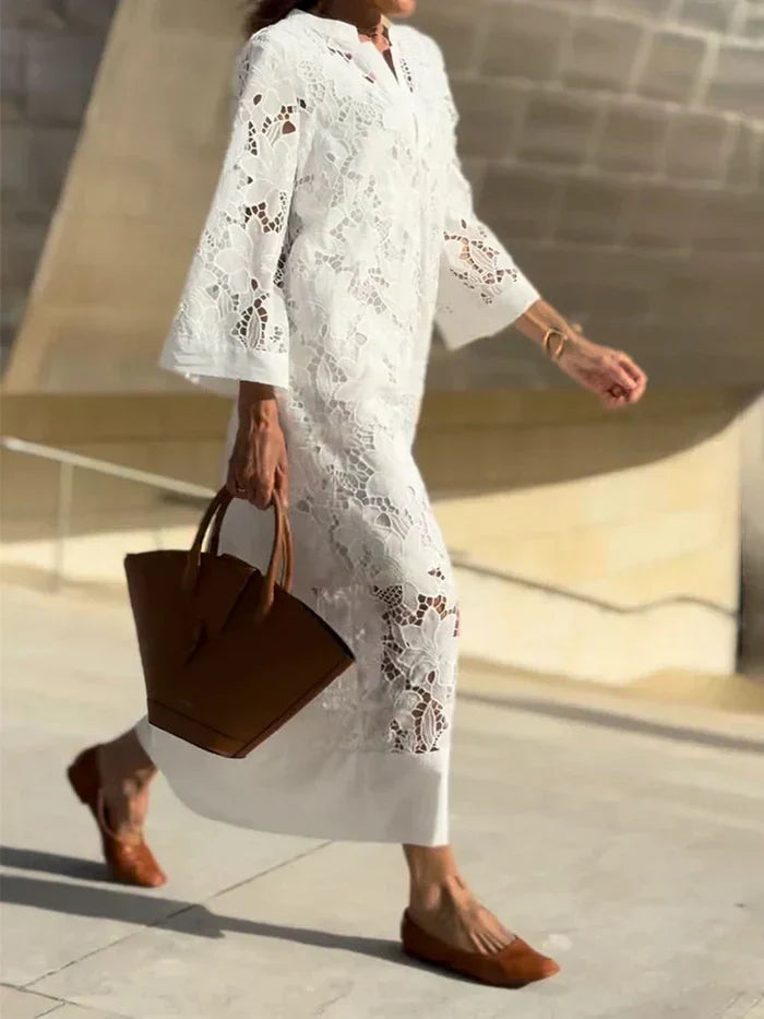ALINA – ROCHIE ALBĂ DIN DANTELĂ ELEGANTĂ