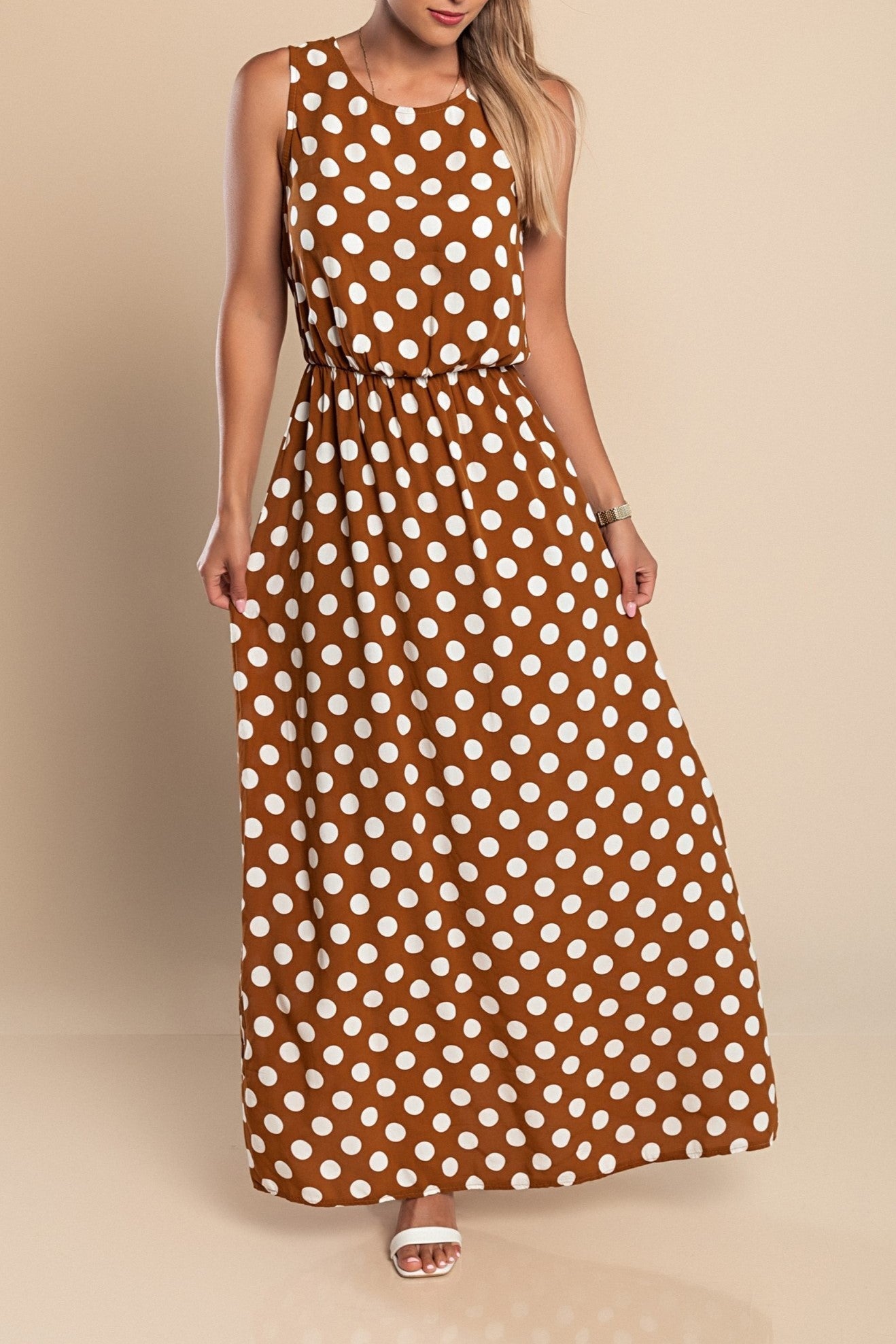Amber | Rochie lungă cu buline