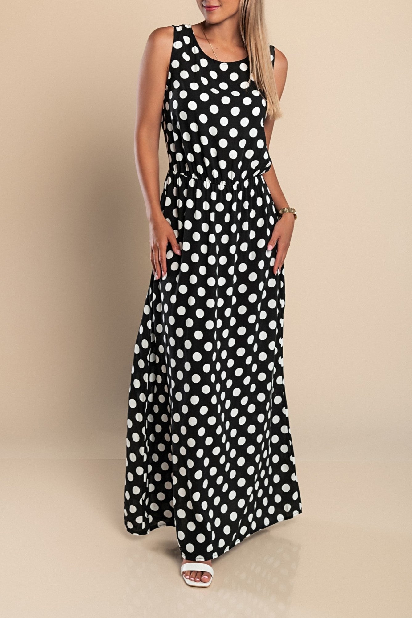 Amber | Rochie lungă cu buline