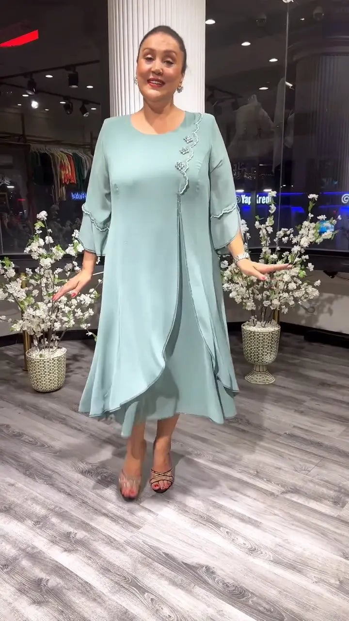 SAMARA – ROCHIE LARGĂ DIN CHIFFON DE CULOARE UNIFORMĂ PENTRU FEMEI