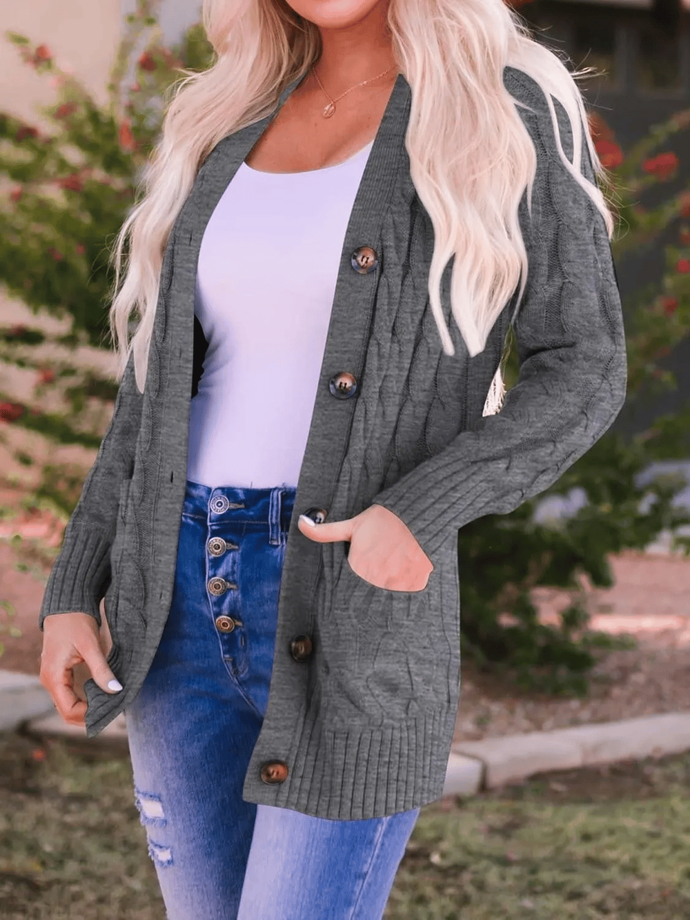 MARZENA | Cardigan confortabil cu tricot