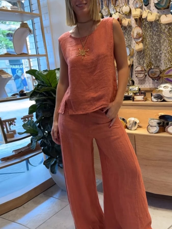 Audrey – Salopetă de Vară Ușoară fără Mâneci