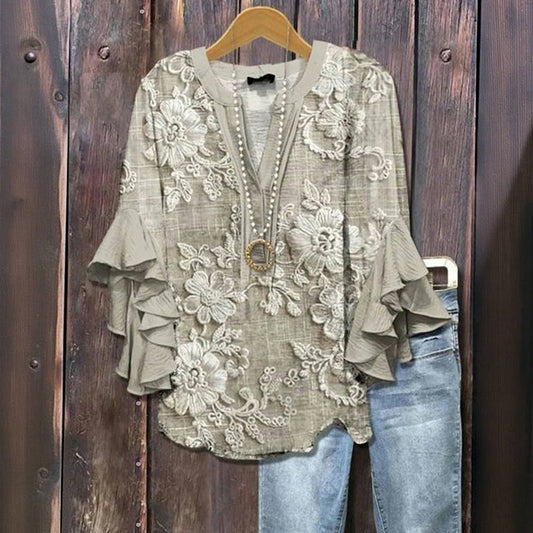 GRACIE – BLUZĂ CU VOLANE ÎN STIL BOHO