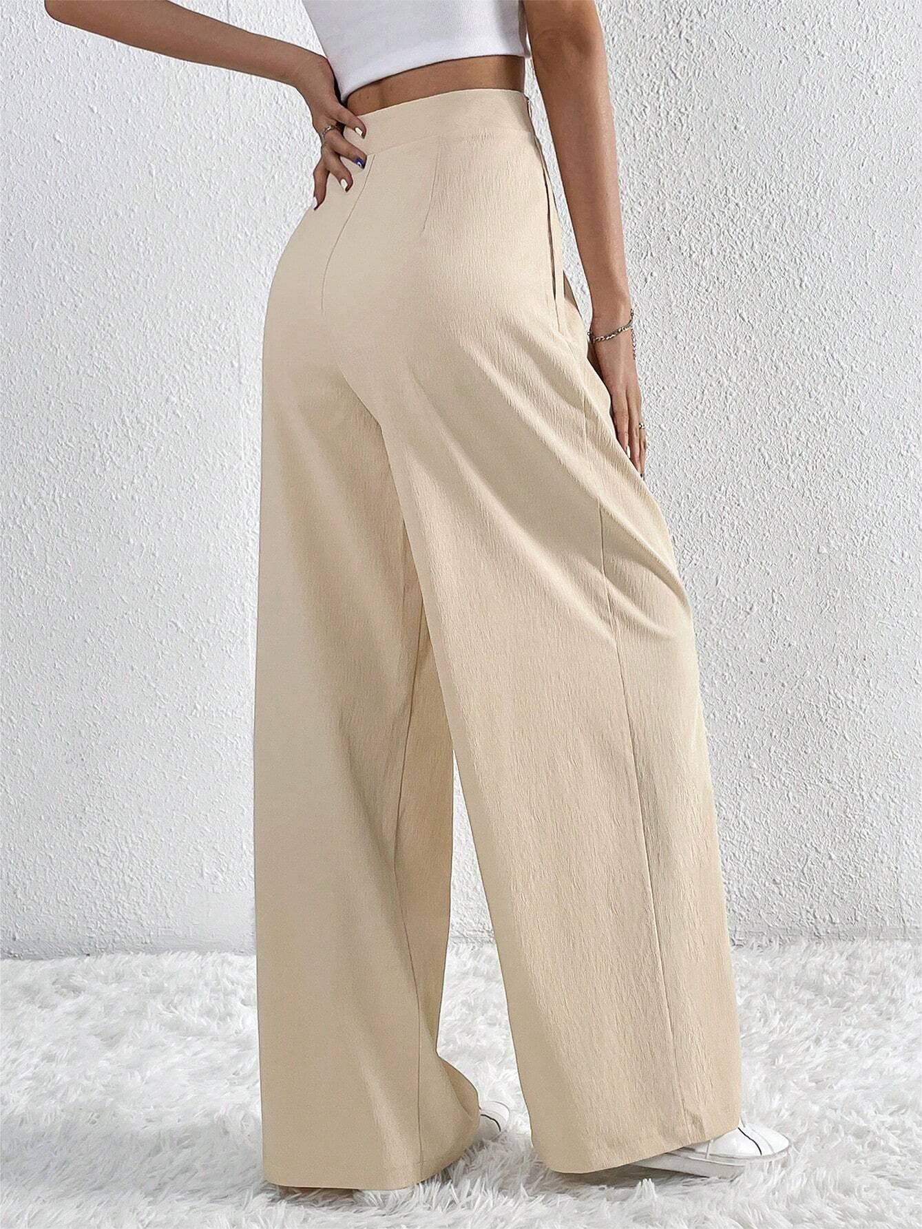 Pantaloni Largi Plisați Stil Old Money
