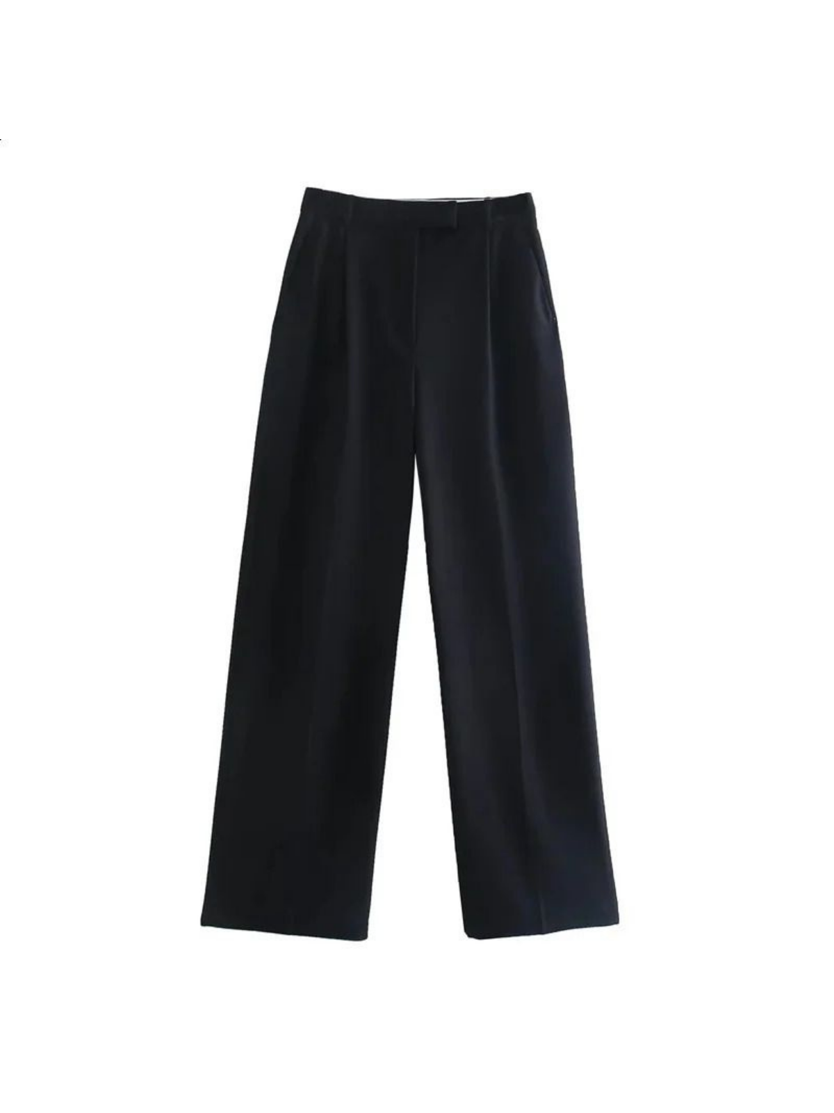 Pantaloni Casual Eleganți, Croi Relaxat, Talie Înaltă cu Croi Drept