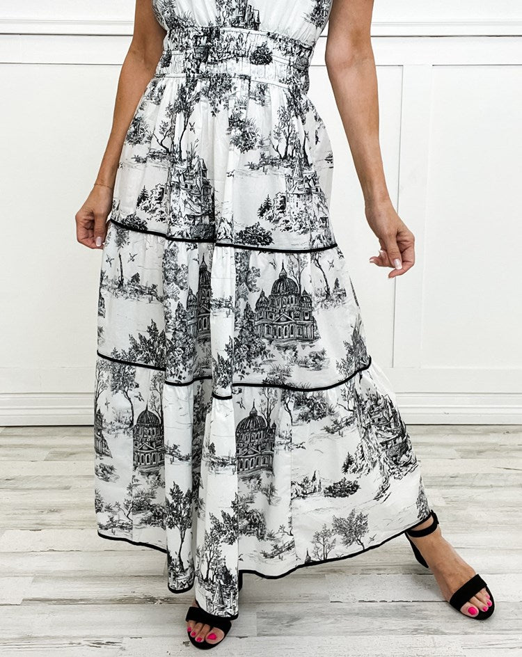 SAVANNAH – ELEGANȚĂ TIMPLESĂ ÎN ROCHIE MAXI CU VOLANE
