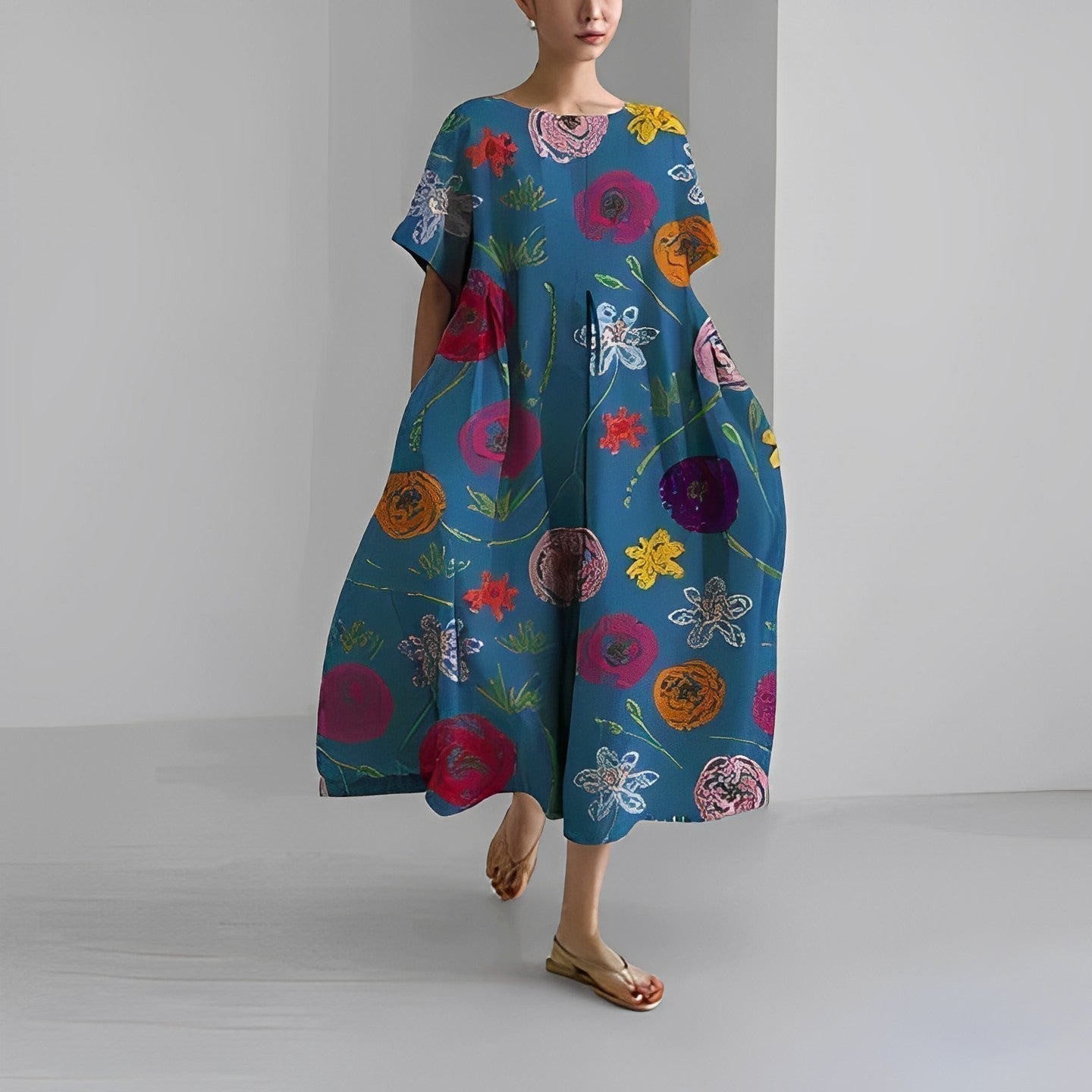 Daisy - Rochie Maxi Largă Retro Big Swing