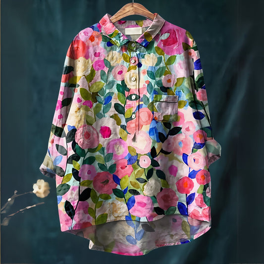 Fiona | Bluză cu Print Floral Romantic