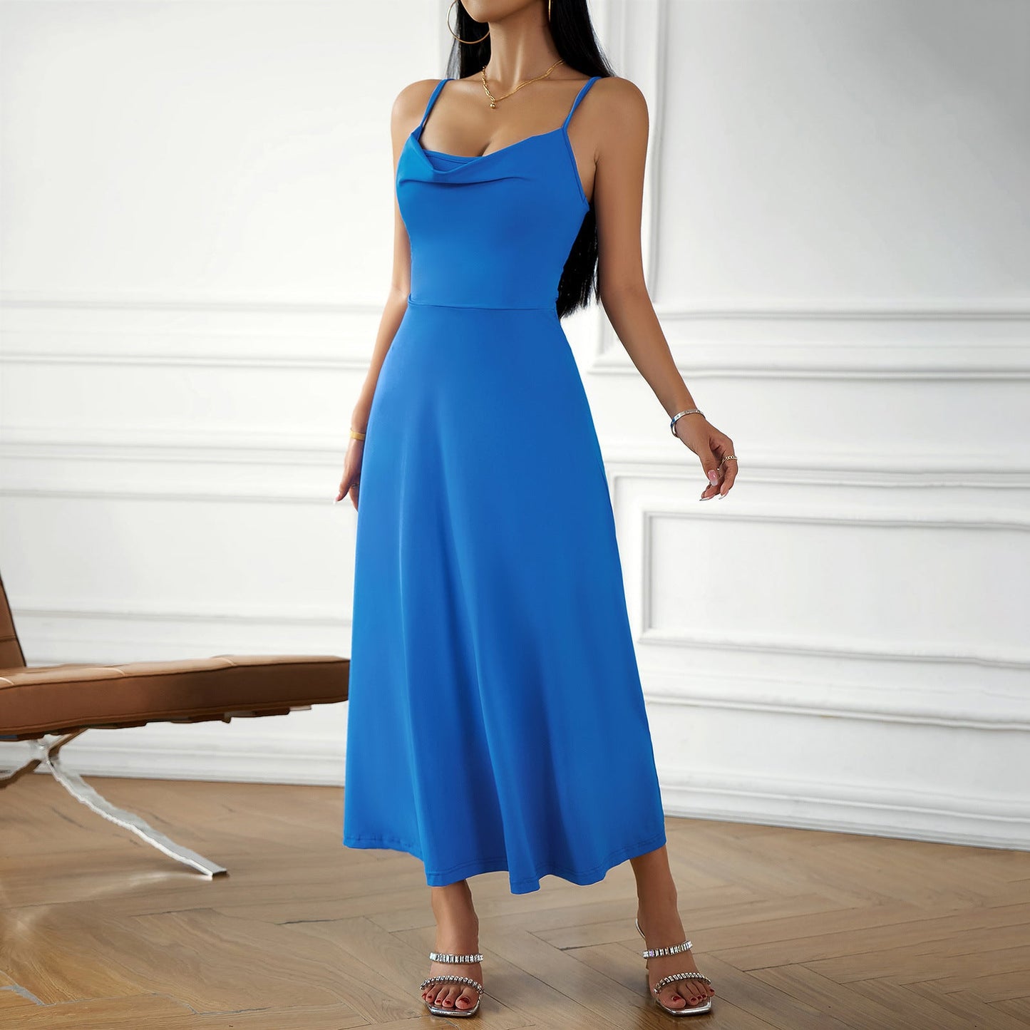 Adina – Rochie lungă tip slip dress din mătase răcoritoare