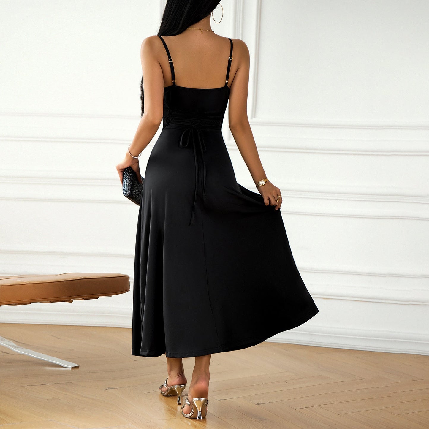 Adina – Rochie lungă tip slip dress din mătase răcoritoare