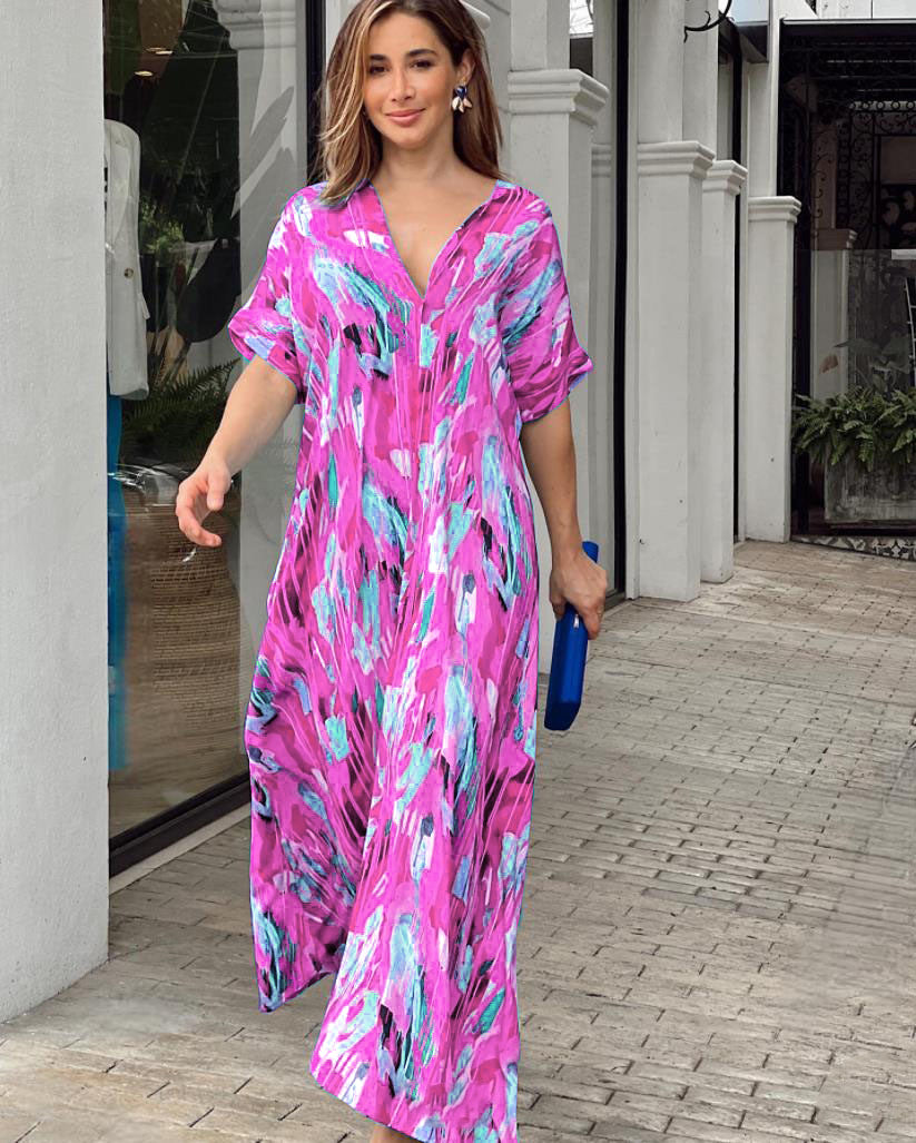 Camille - Rochie Abstractă Vibrantă