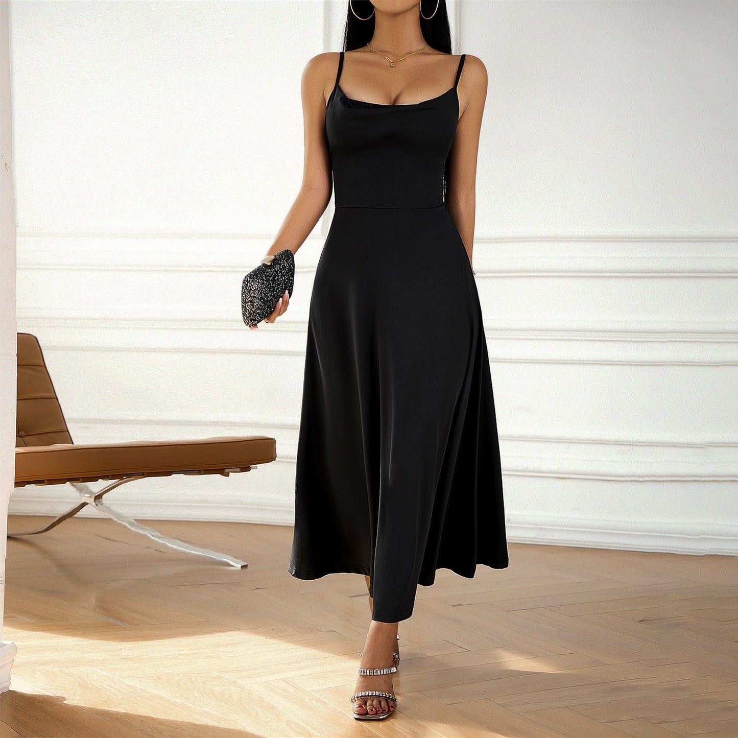 Adina – Rochie lungă tip slip dress din mătase răcoritoare