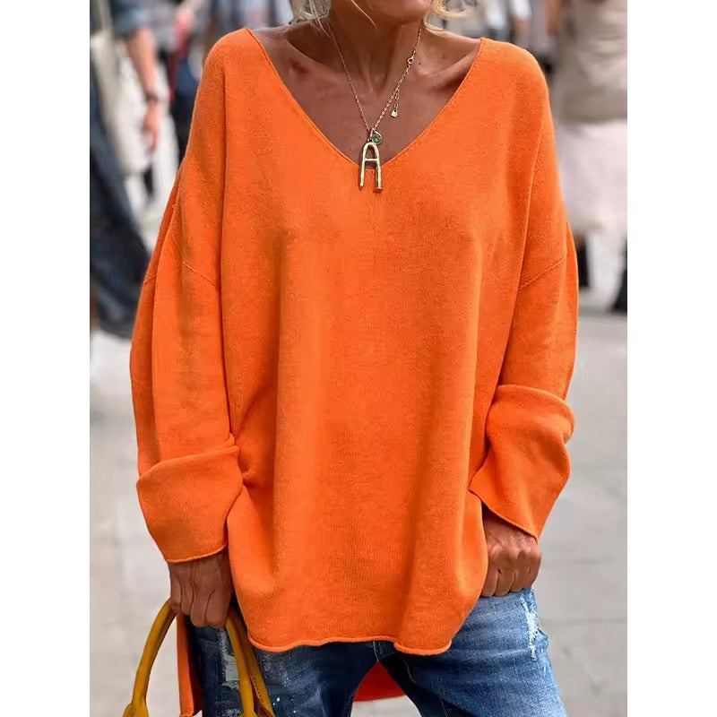 NORA - BLUZĂ CASUAL CHIC CU DECUPAJ ÎN V