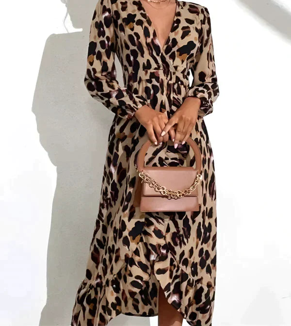 SELAH – ROCHIE MAXI CU PATRON LEOPARD PENTRU TOAMNĂ