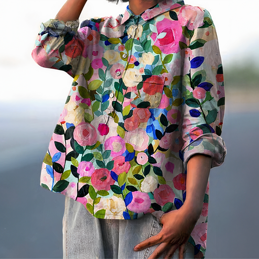 Fiona | Bluză cu Print Floral Romantic