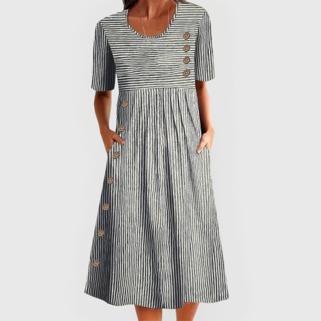 CIELO – ROCHIE MIDI CU DUNGĂ ȘI BUTOANE DE ȚINUTĂ