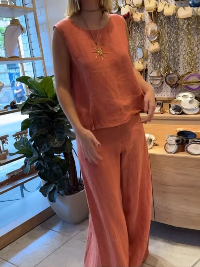 Audrey – Salopetă de Vară Ușoară fără Mâneci