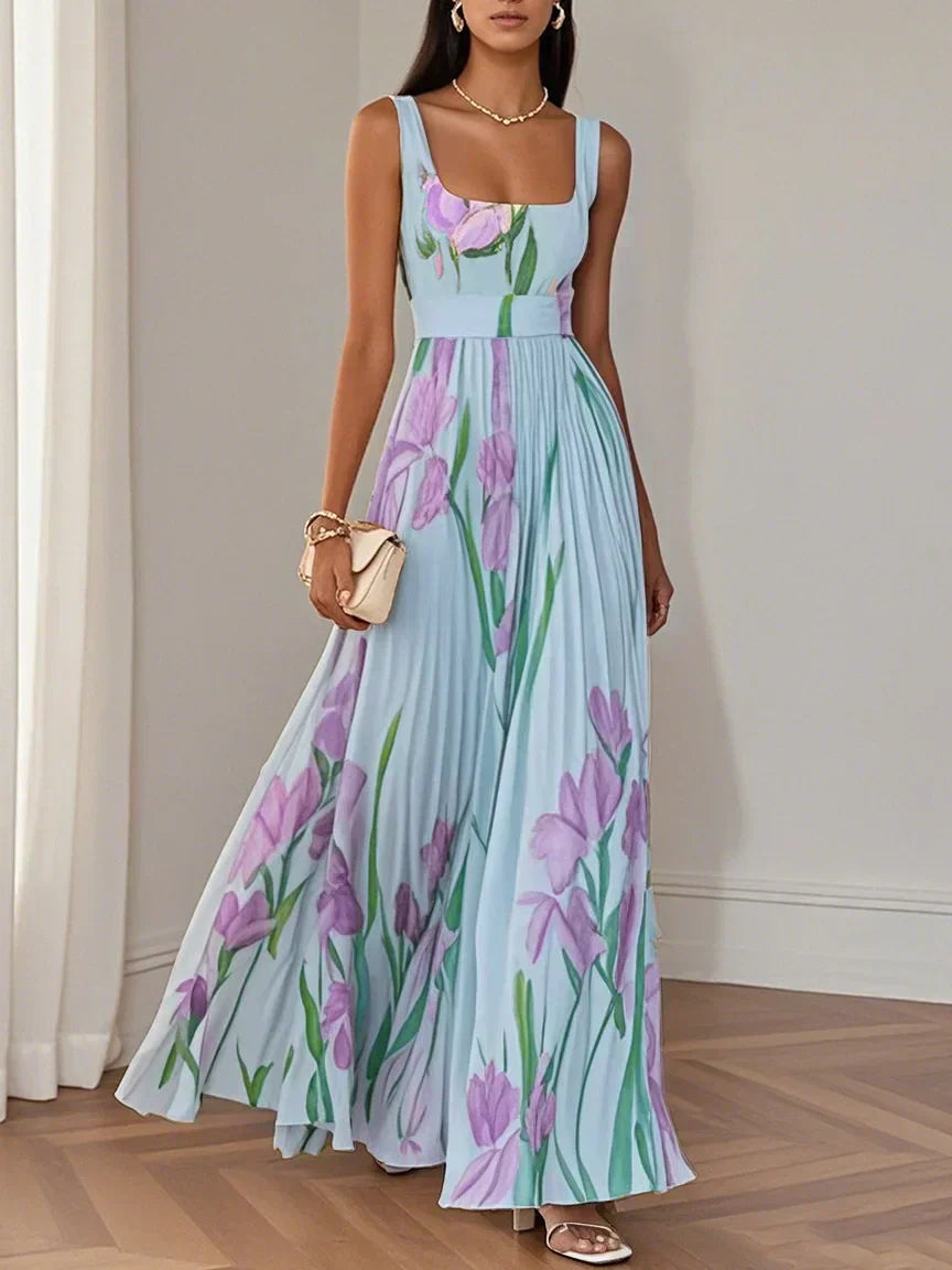 LILA – ROCHIE MAXI ELEGANTĂ CU FLORI