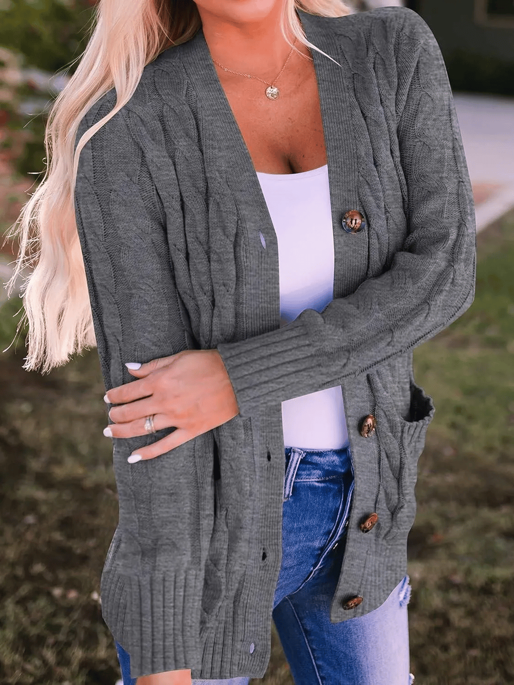 MARZENA | Cardigan confortabil cu tricot
