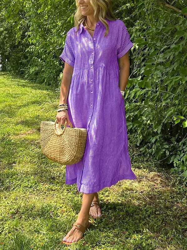 CLAIRE – ROCHIE CAMASĂ CU DUNGI FĂRĂ EFORT