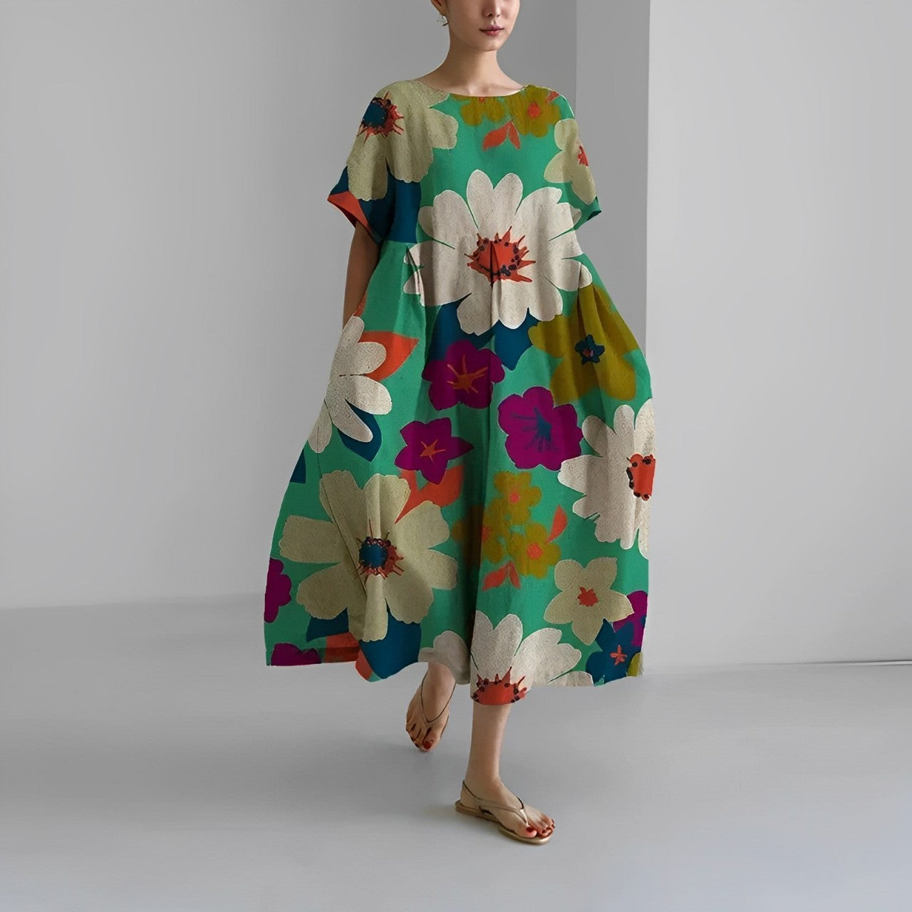 Daisy - Rochie Maxi Largă Retro Big Swing
