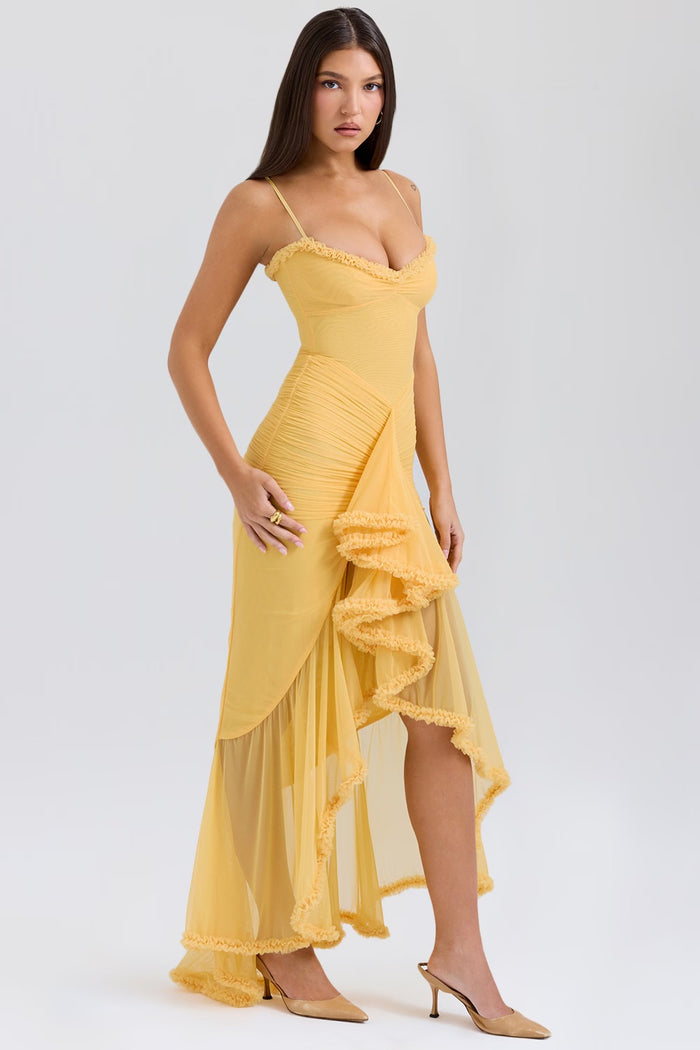 LYDIA – ROCHIE VINTAGE GLAM CU VOLANE