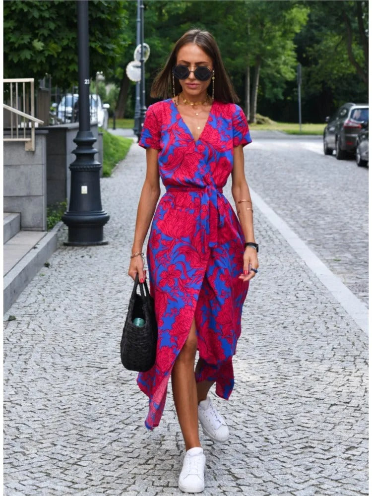 Rochie lungă cu imprimeu – Clove