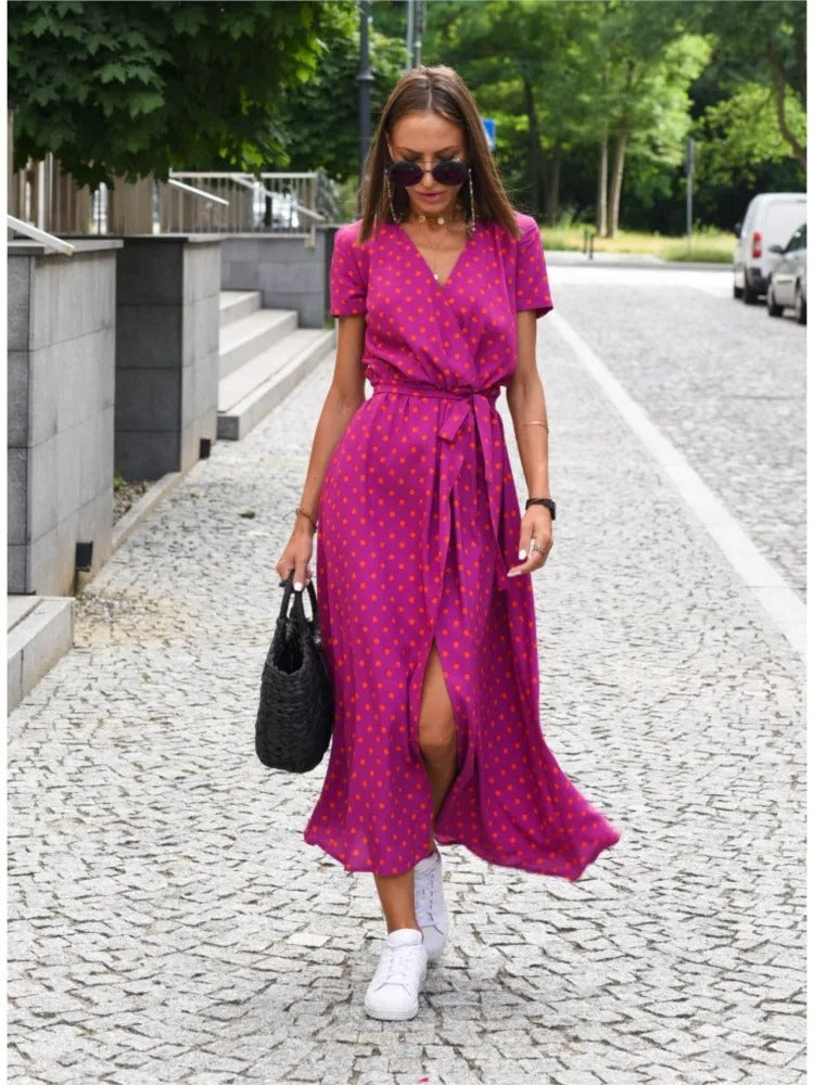 Rochie lungă cu imprimeu – Clove