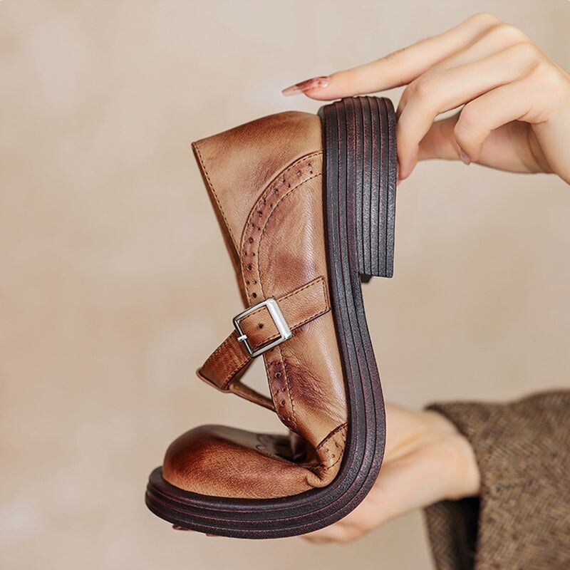 ALINA | Pantofi eleganți Mary Jane din piele