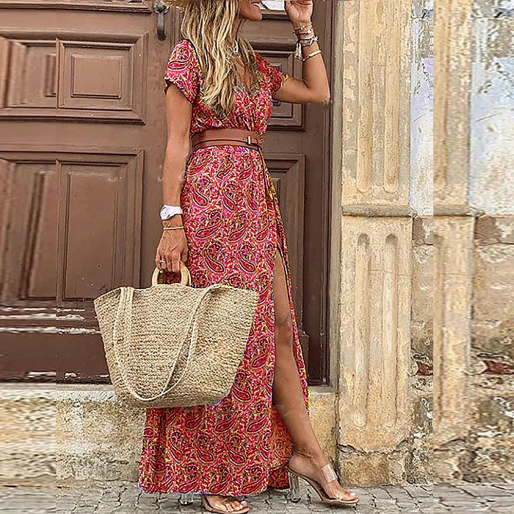Juliette – Rochie lungă boemă cu talie strânsă