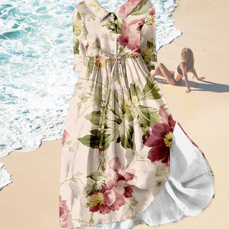 Romilly | Rochie cu șnur și imprimeu floral