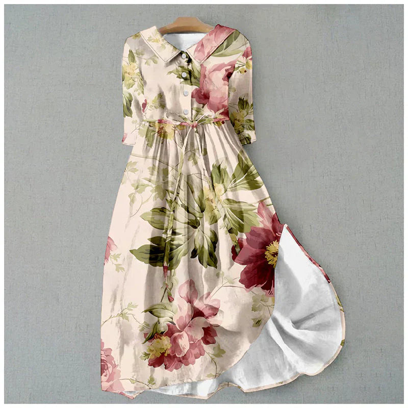 Romilly | Rochie cu șnur și imprimeu floral